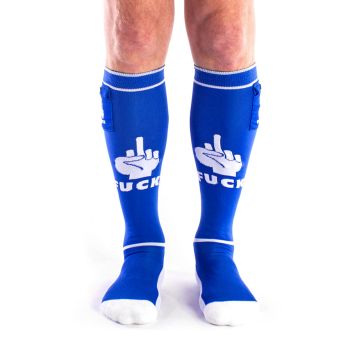 Chaussettes Fuck Party Pockets - Bleu/blanc