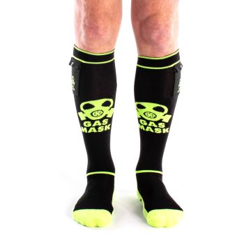 Chaussettes Brutus Gas Mask Party Pockets - Noir/jaune neon