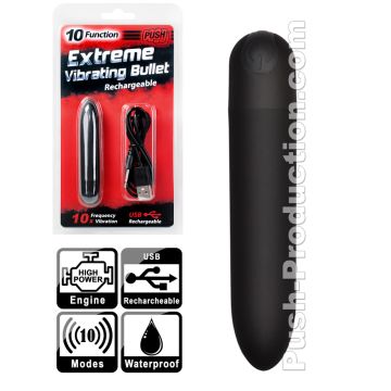 10 Function Extreme Vibrating Bullet - Rechargeable