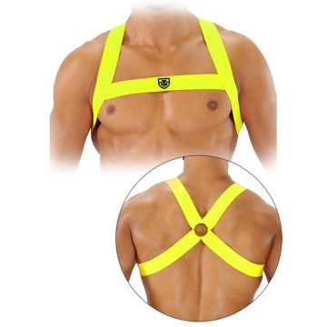 Harnais Fetish Elastic - Jaune néon