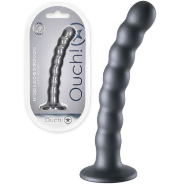 OUCH! Beaded G-Spot Dildo - Gun Metal