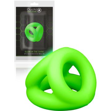 OUCH! Glow in the Dark - Energy Cock Ring & Ball Strap