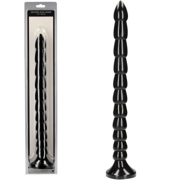 OUCH! Stacked Snake 16 inch Anal Dildo - Noir