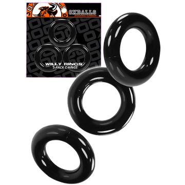 Oxballs Willy Cockrings Triple Set Noir