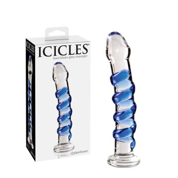 Icicles No. 05 - Dildo de massage en verre soufflé