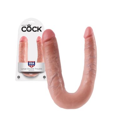 Double Dong - King Cock Double Trouble Large Peau claire