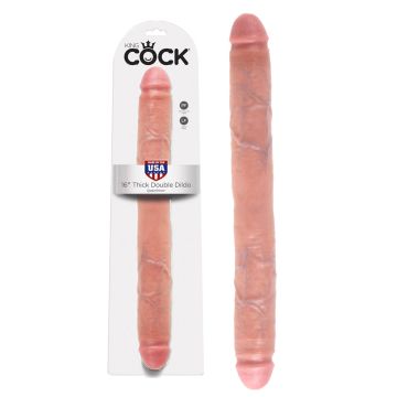 Double Dong - King Cock 16 inch Thick Peau claire