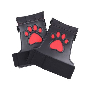 Puppy Play Padded Palm Gloves - Gants Rouges/noirs