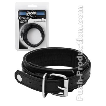 Push Xtreme Leather - Denver Cock & Ball Buckle Strap