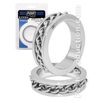 Cockring BDSM Chain Master Erection - Push Steel