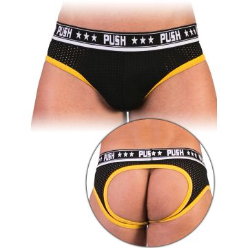 PUSH - Jock Premium Mesh Hole noir / jaune