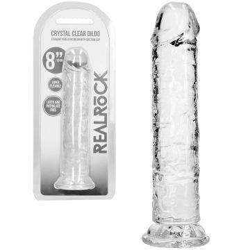 RealRock - Dildo 8 inch sans Testicules - Crystal Clear