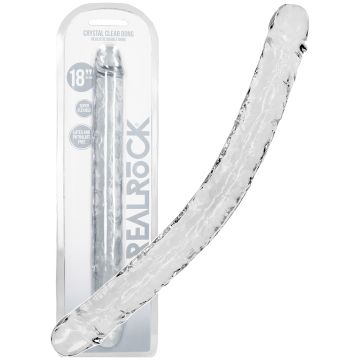 RealRock - Double Dong 18 inch - Crystal Clear