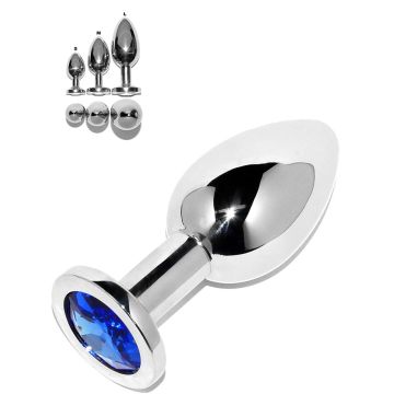 Rosebud - Plug Anal Inox Cristal Bleu - Taille Small