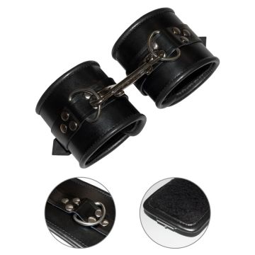 Menottes - Black Padded Leather Restraint Cuffs